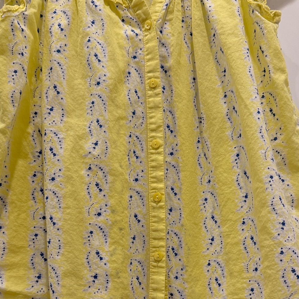 Ann Taylor Factory Yellow Patterned Blouse - Picture 8 of 8